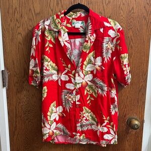 Hilo Hattie Red Tropical Floral Shirt